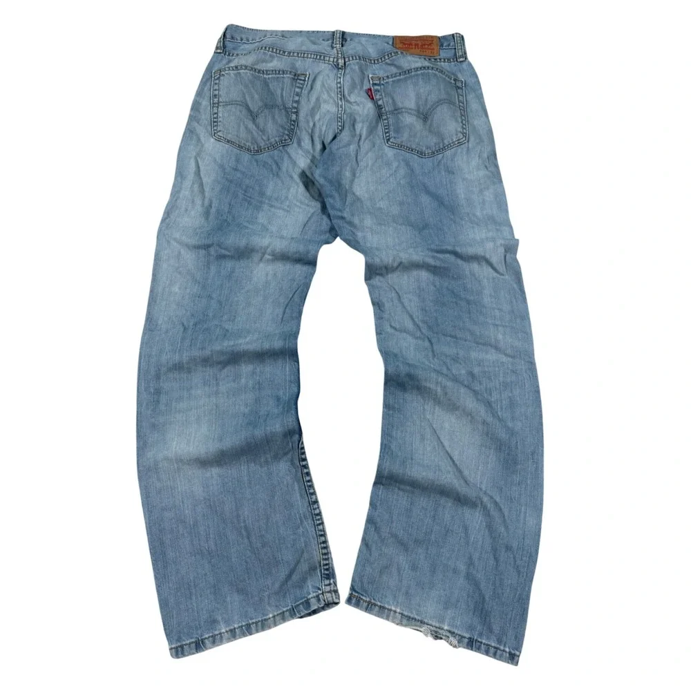 Levi's 559 Relaxed Straight Jeans Mens 34x32 Light Wash Blue Denim 00559-0363
